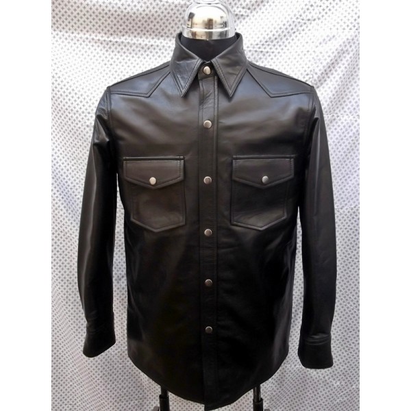 LAMBSKIN LEATHER SHIRT CUSTOM MADE STYLE